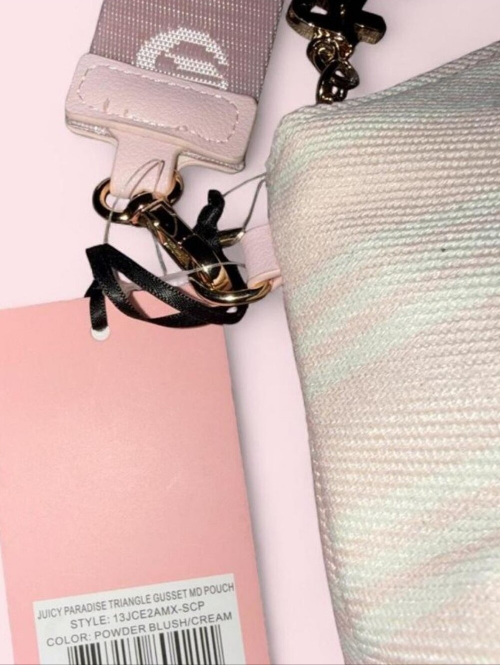 Juicy Couture-Paradise Triangle Gusset Pouch (Powder Blue/Blush 🩵🩷) - Picture 4 of 4